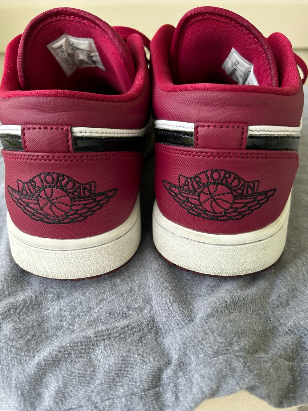 Jordan 1 Noble Red and White Low-Top Sneakers - Picture 5 of 9